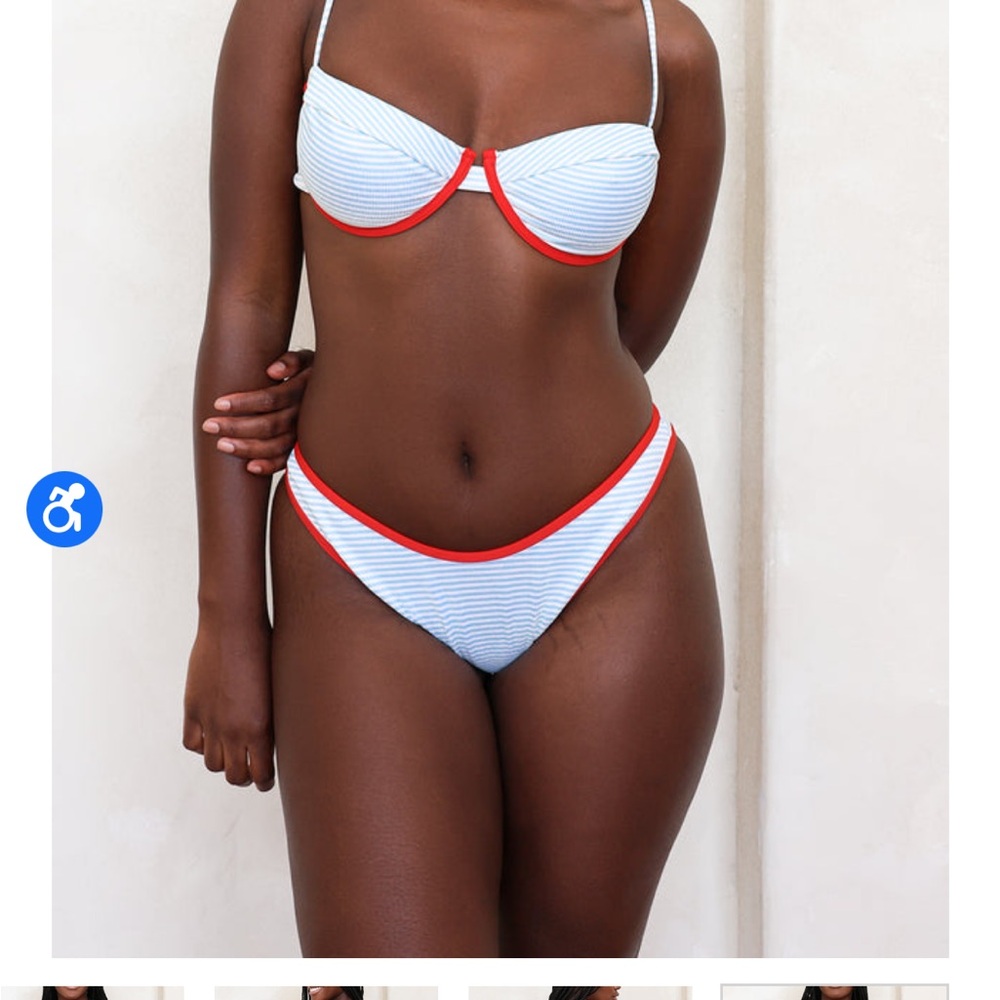 Dippin Daisy Underwire Bikini TOP ONLY / Sailor Stripe Pattern/ NWT!